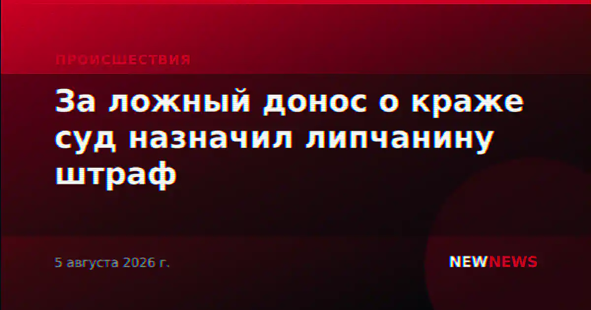 За ложный донос о краже суд назначил липчанину штраф