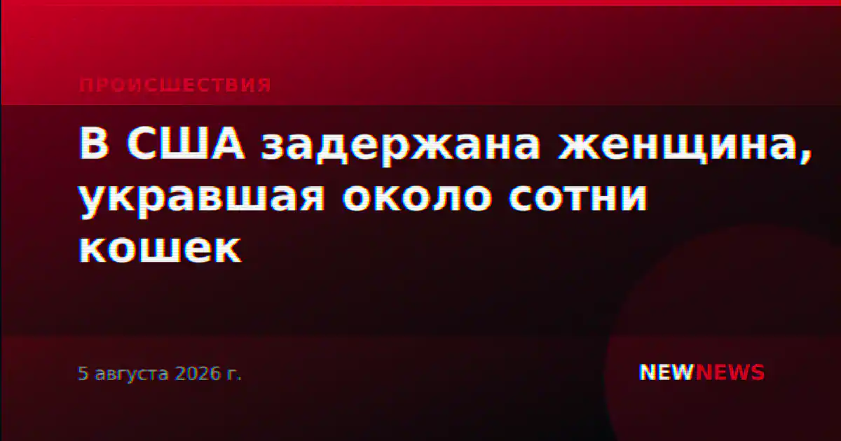 В США задержана женщина, укравшая около сотни кошек