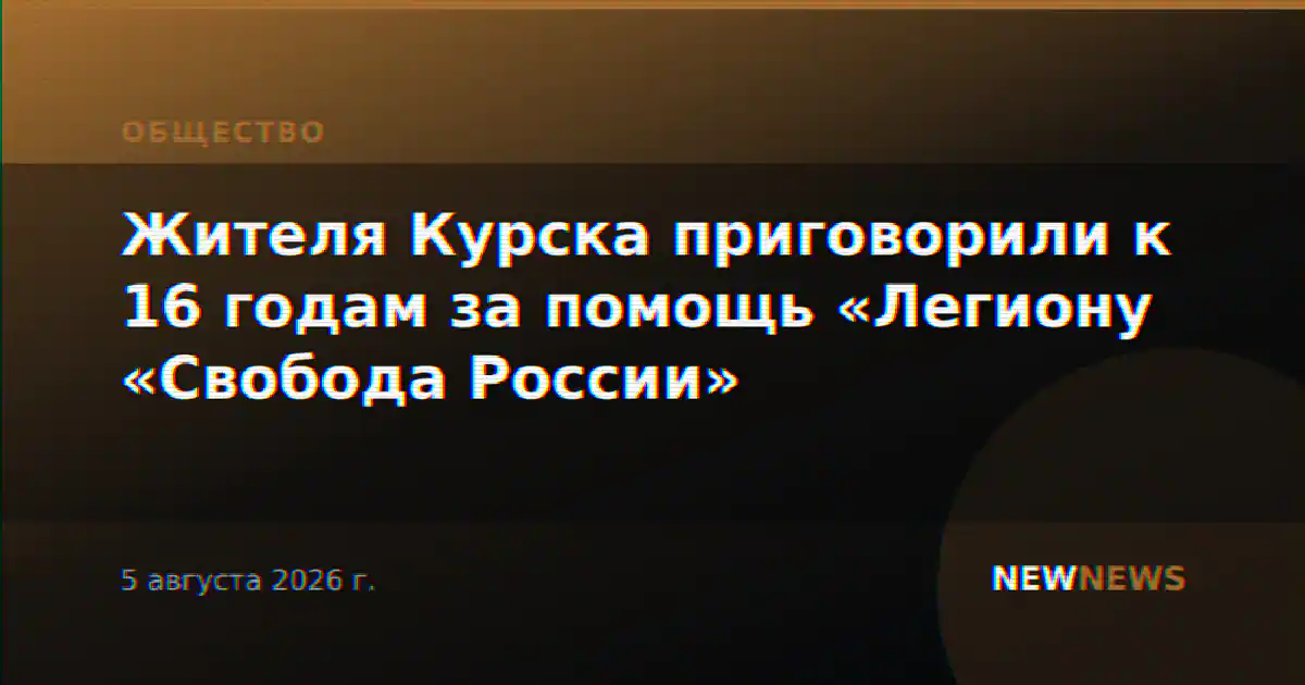 Жителя Курска приговорили к 16 годам за помощь «Легиону «Свобода России»