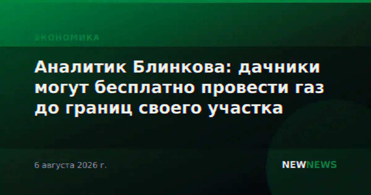 Аналитик Блинкова: дачники могут бесплатно провести газ до границ своего участка