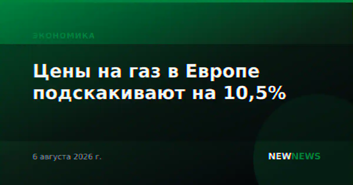 Цены на газ в Европе подскакивают на 10,5%