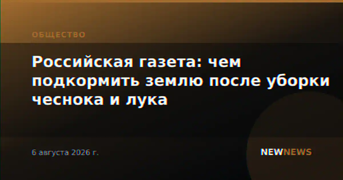 Российская газета: чем подкормить землю после уборки чеснока и лука
