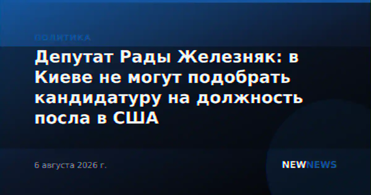Депутат Рады Железняк: в Киеве не могут подобрать кандидатуру на должность посла в США