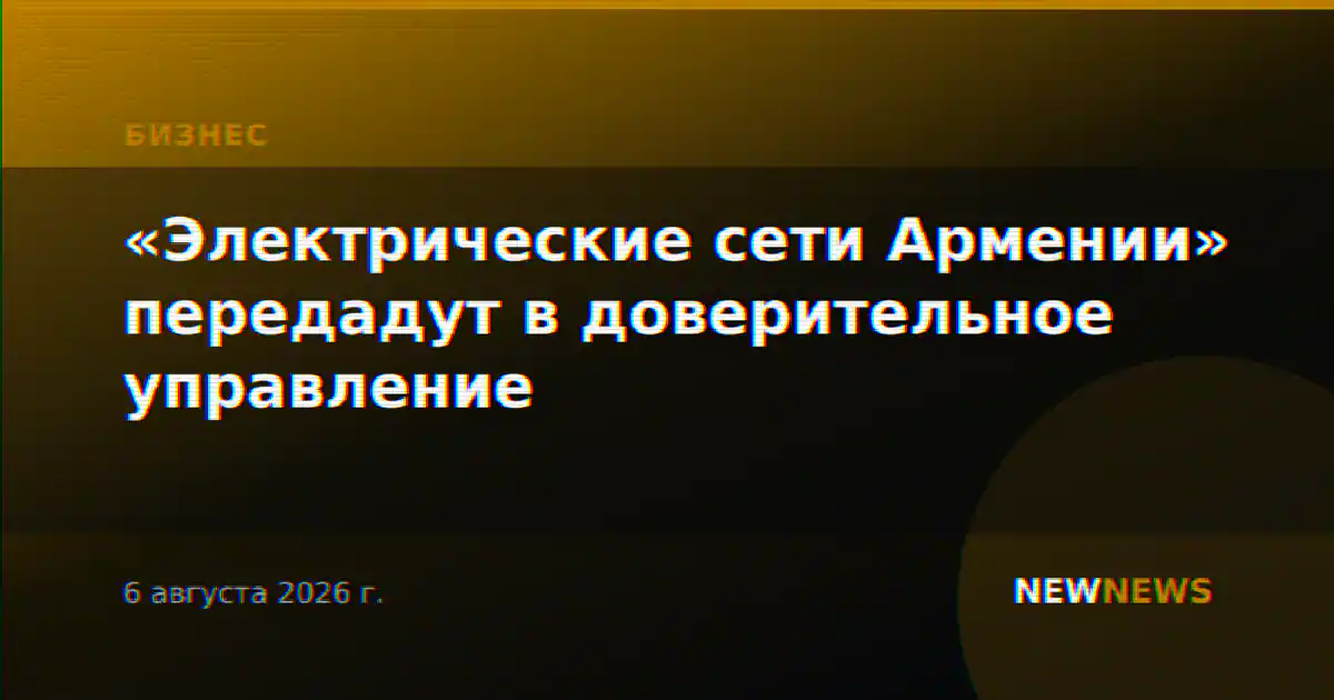 «Электрические сети Армении» передадут в доверительное управление