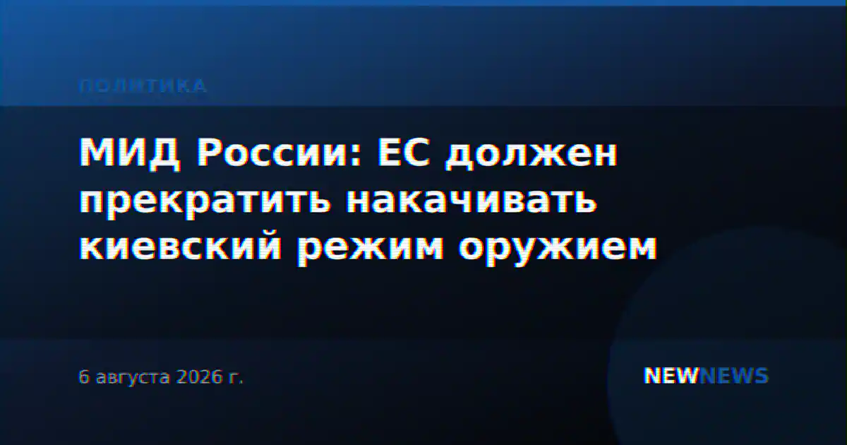 МИД России: ЕС должен прекратить накачивать киевский режим оружием