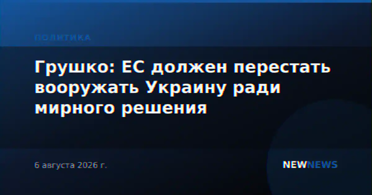 Грушко: ЕС должен перестать вооружать Украину ради мирного решения