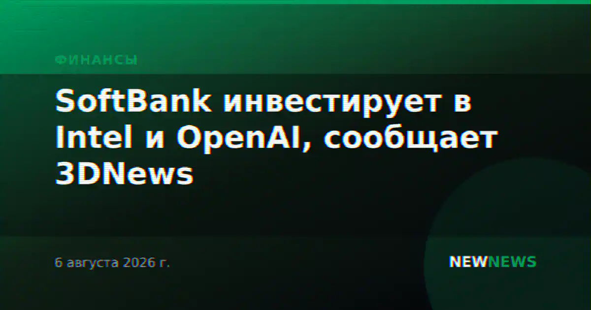 SoftBank инвестирует в Intel и OpenAI, сообщает 3DNews
