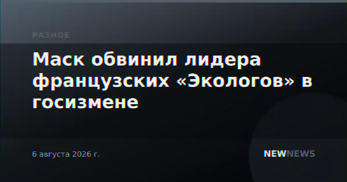 Маск обвинил лидера французских «Экологов» в госизмене
