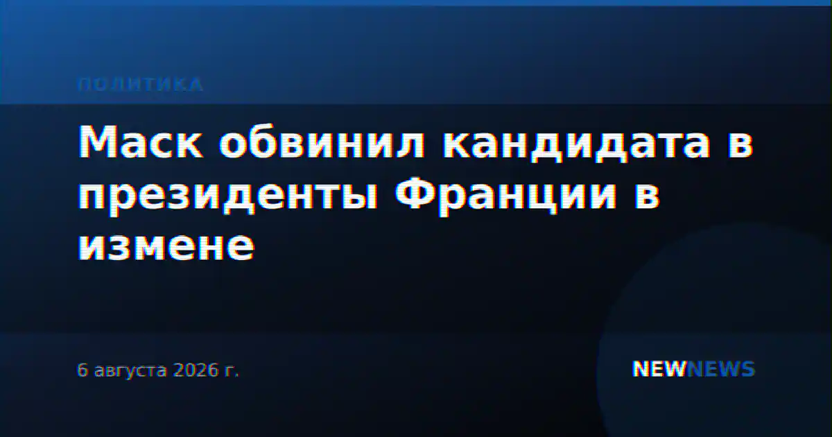Маск обвинил кандидата в президенты Франции в измене