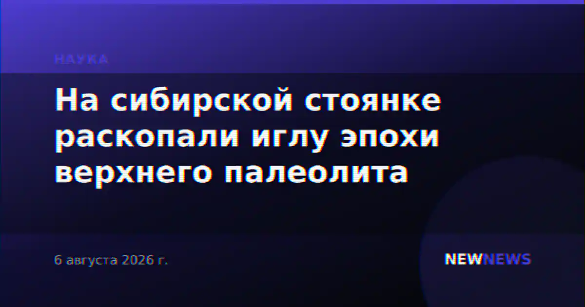 На сибирской стоянке раскопали иглу эпохи верхнего палеолита