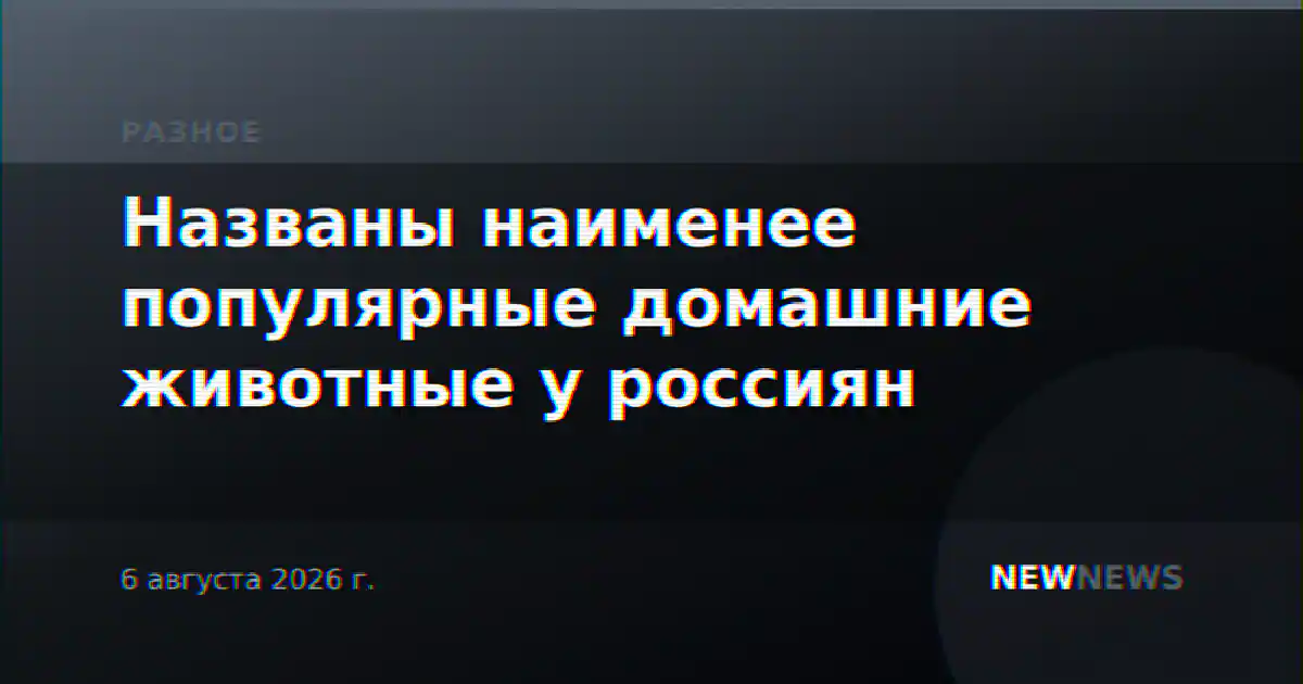Названы наименее популярные домашние животные у россиян