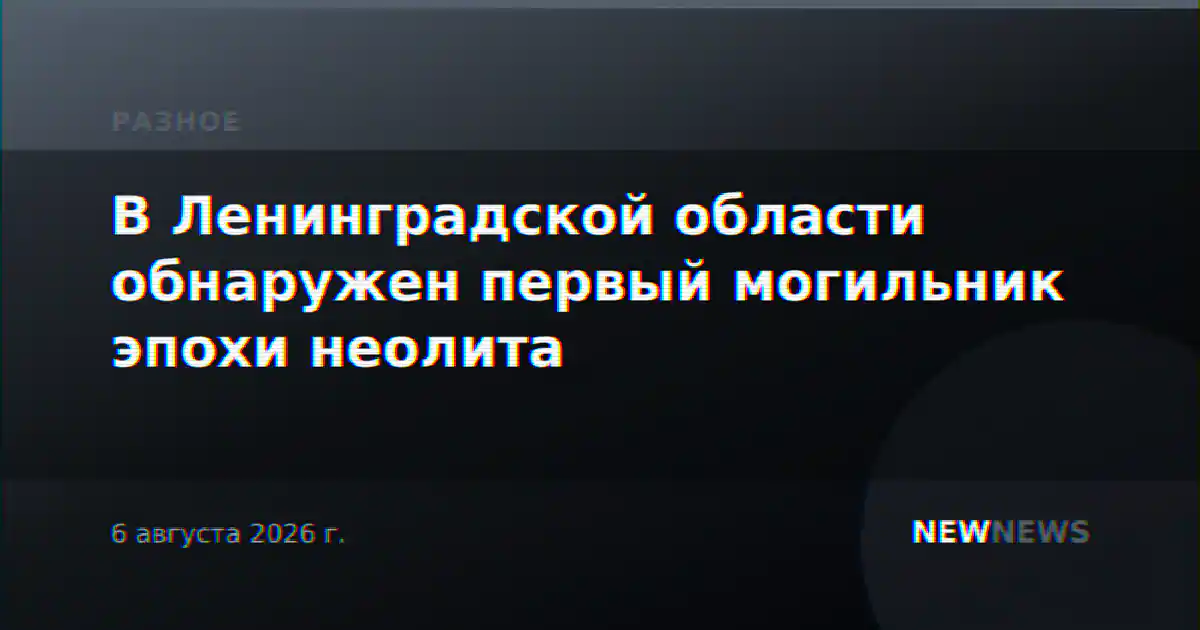 В Ленинградской области обнаружен первый могильник эпохи неолита