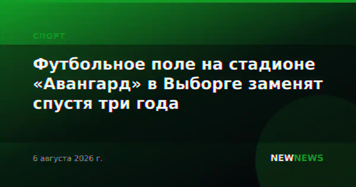 Футбольное поле на стадионе «Авангард» в Выборге заменят спустя три года