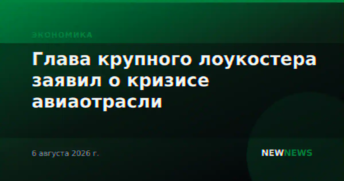 Глава крупного лоукостера заявил о кризисе авиаотрасли
