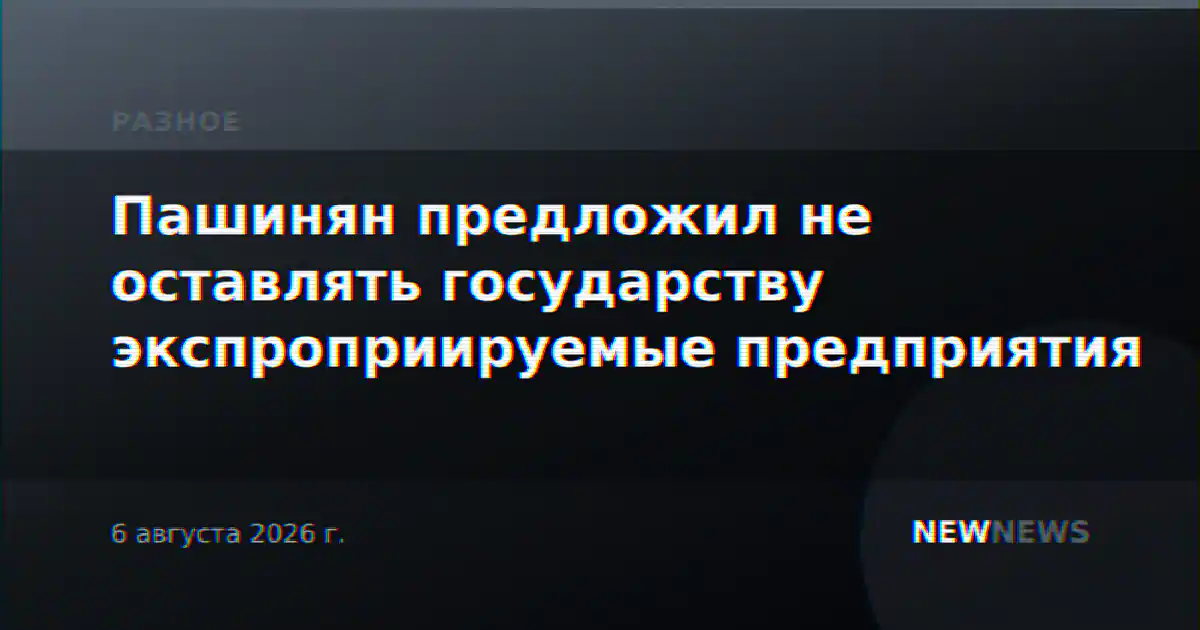 Пашинян предложил не оставлять государству экспроприируемые предприятия