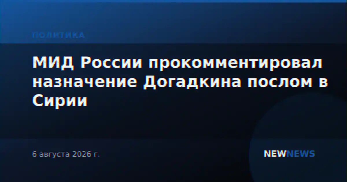 МИД России прокомментировал назначение Догадкина послом в Сирии