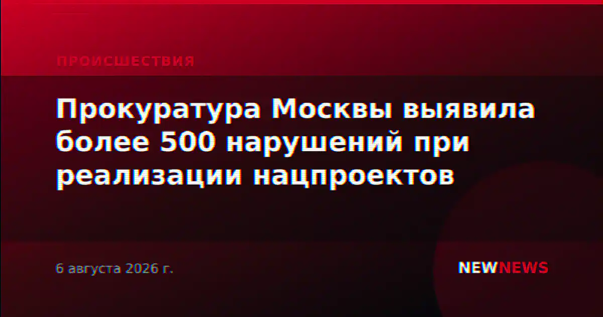 Прокуратура Москвы выявила более 500 нарушений при реализации нацпроектов
