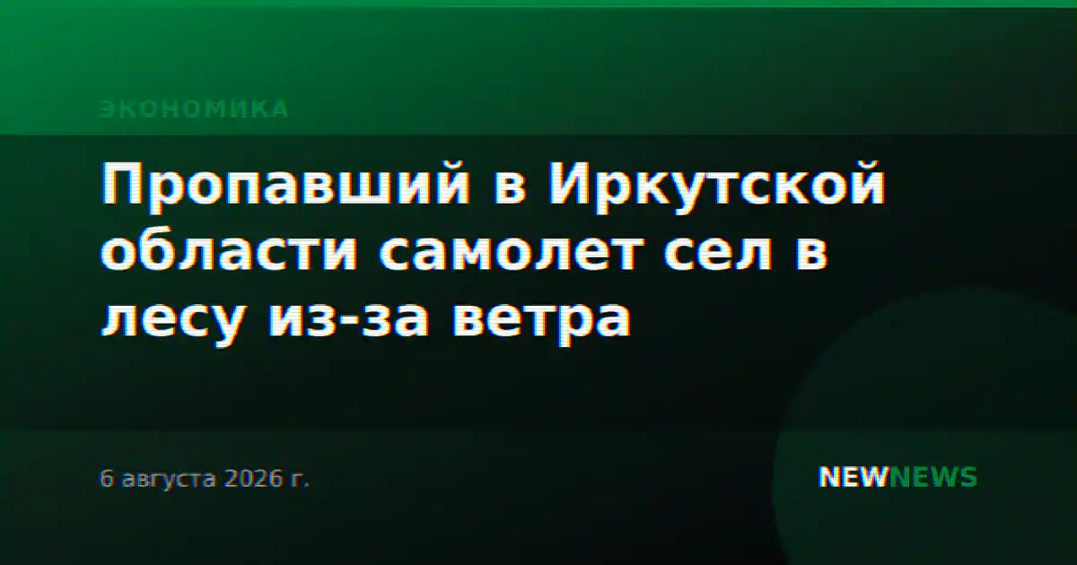 Пропавший в Иркутской области самолет сел в лесу из-за ветра