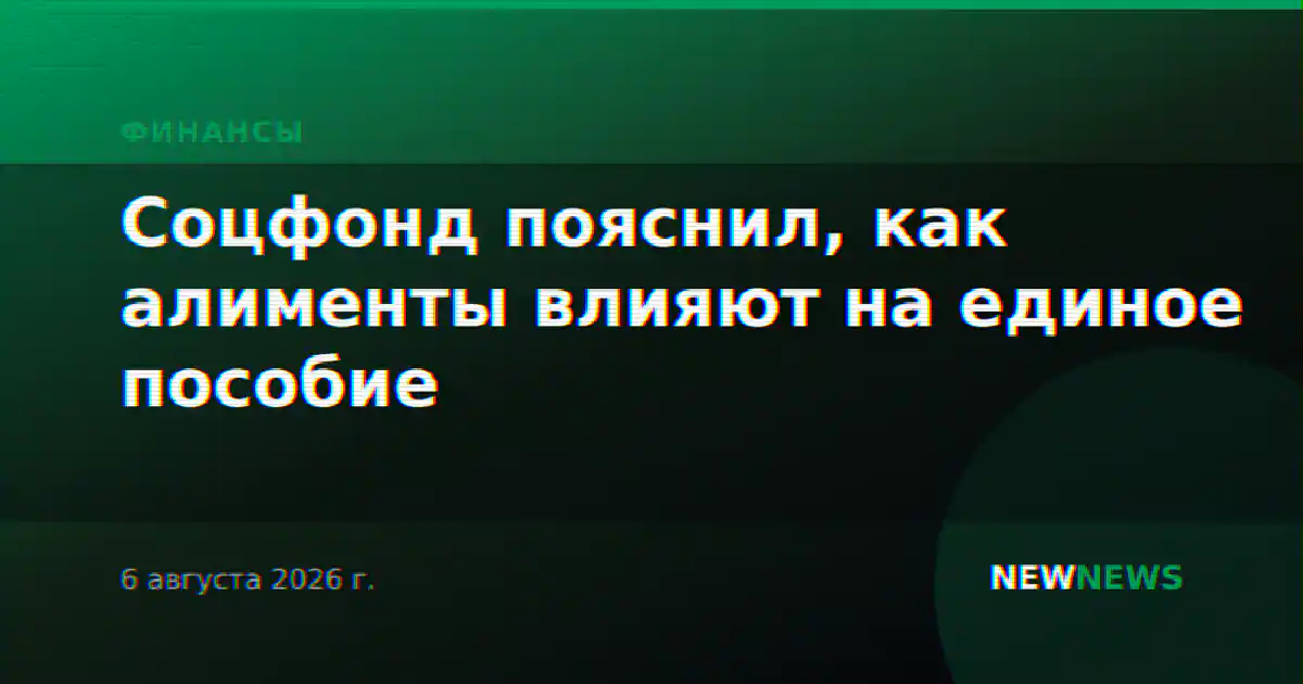 Соцфонд пояснил, как алименты влияют на единое пособие