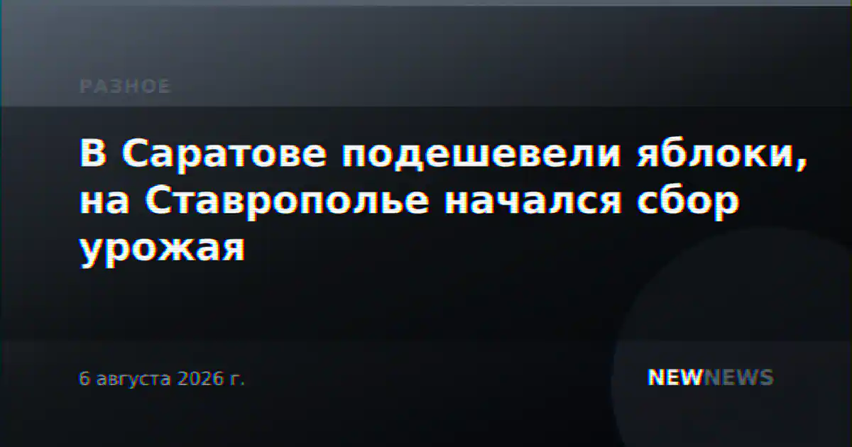 В Саратове подешевели яблоки, на Ставрополье начался сбор урожая