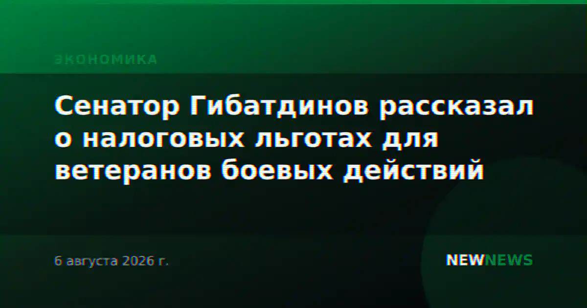 Сенатор Гибатдинов рассказал о налоговых льготах для ветеранов боевых действий