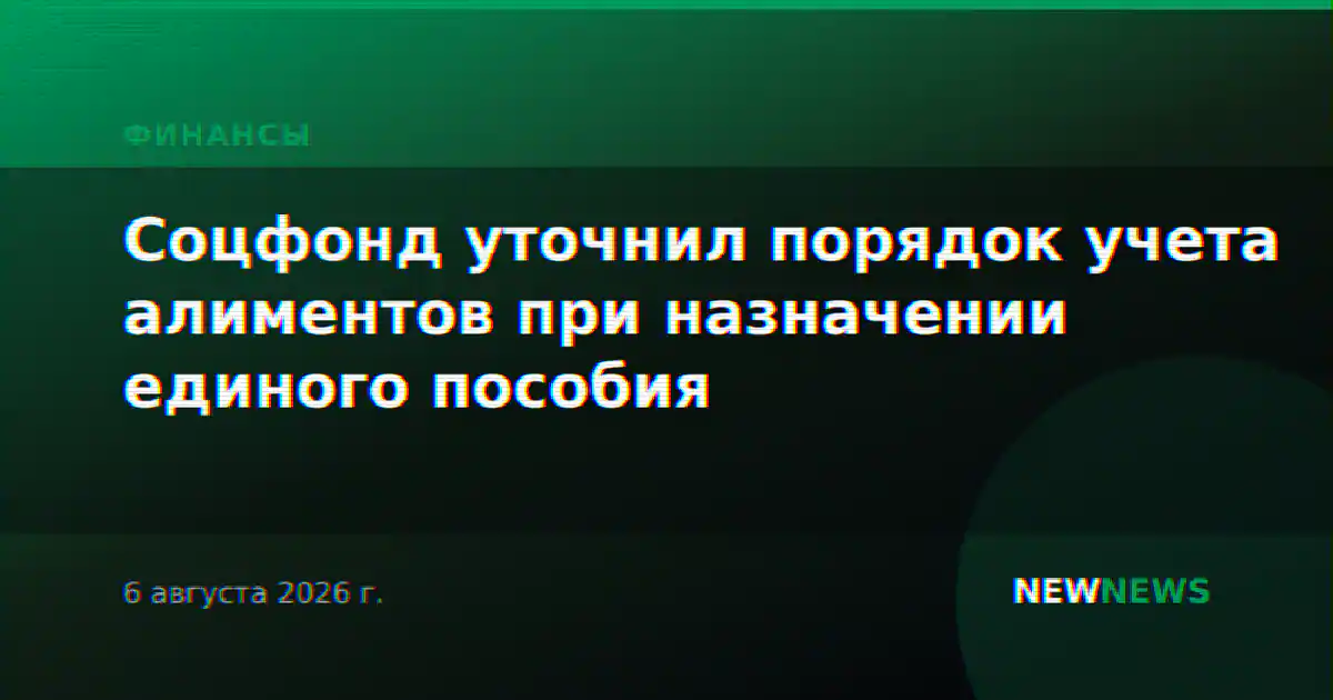 Соцфонд уточнил порядок учета алиментов при назначении единого пособия