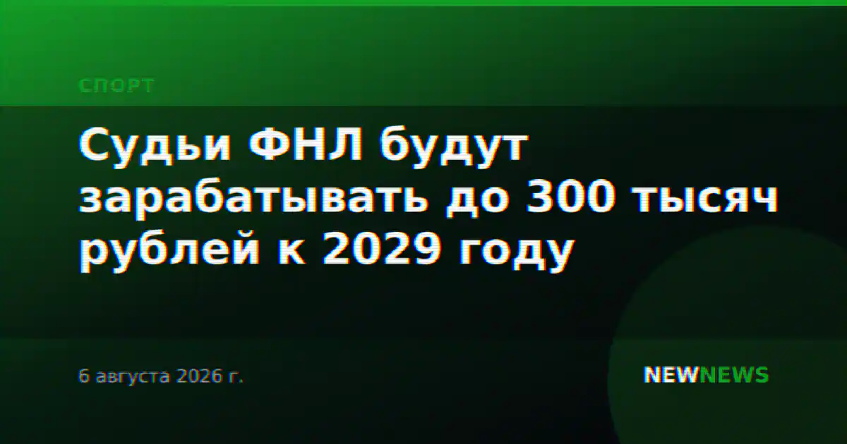 Судьи ФНЛ будут зарабатывать до 300 тысяч рублей к 2029 году