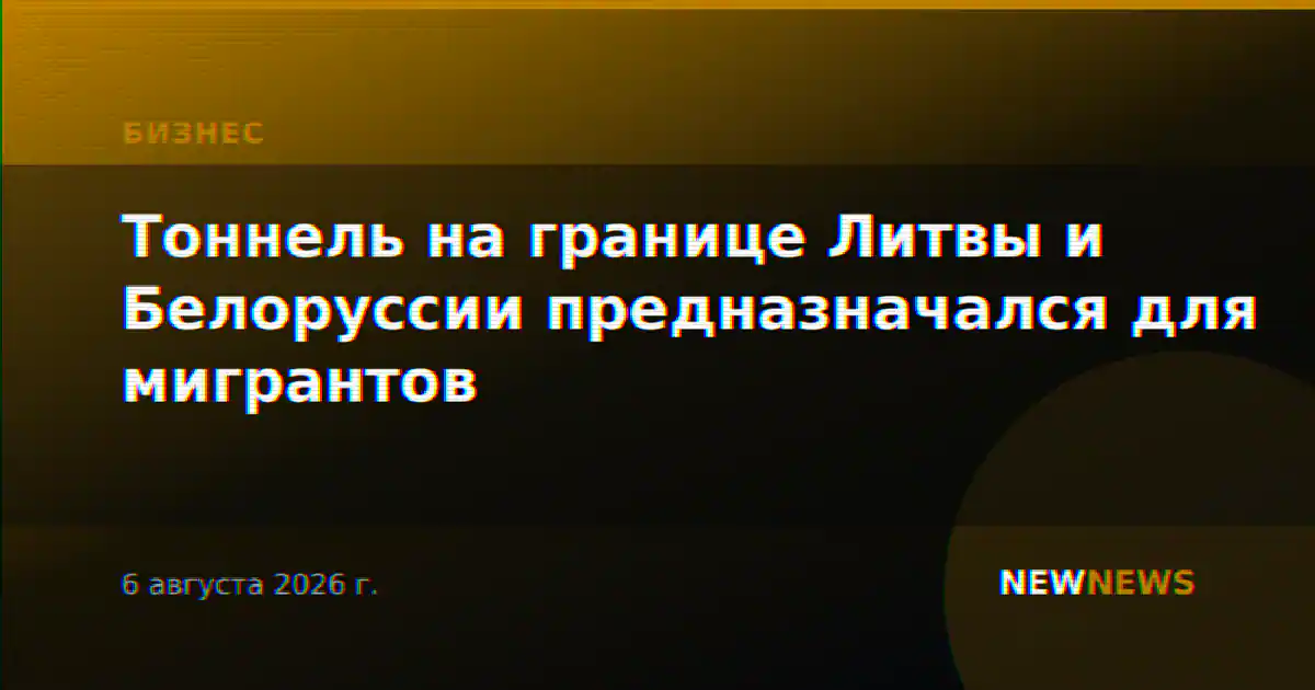 Тоннель на границе Литвы и Белоруссии предназначался для мигрантов