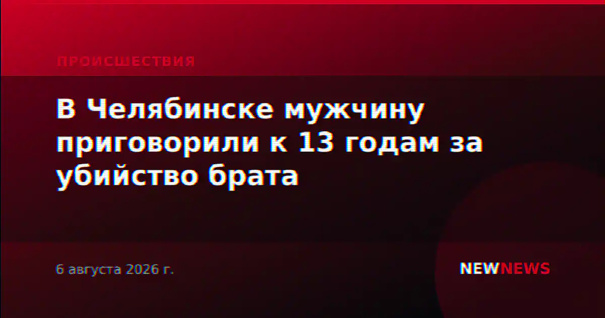 В Челябинске мужчину приговорили к 13 годам за убийство брата