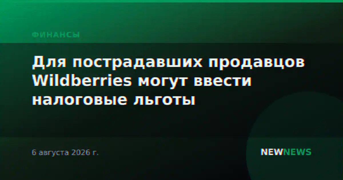Для пострадавших продавцов Wildberries могут ввести налоговые льготы