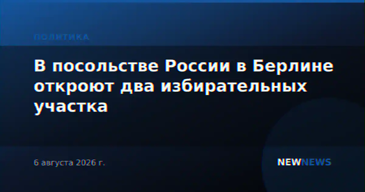 В посольстве России в Берлине откроют два избирательных участка