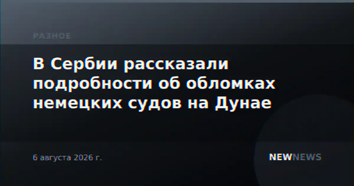 В Сербии рассказали подробности об обломках немецких судов на Дунае