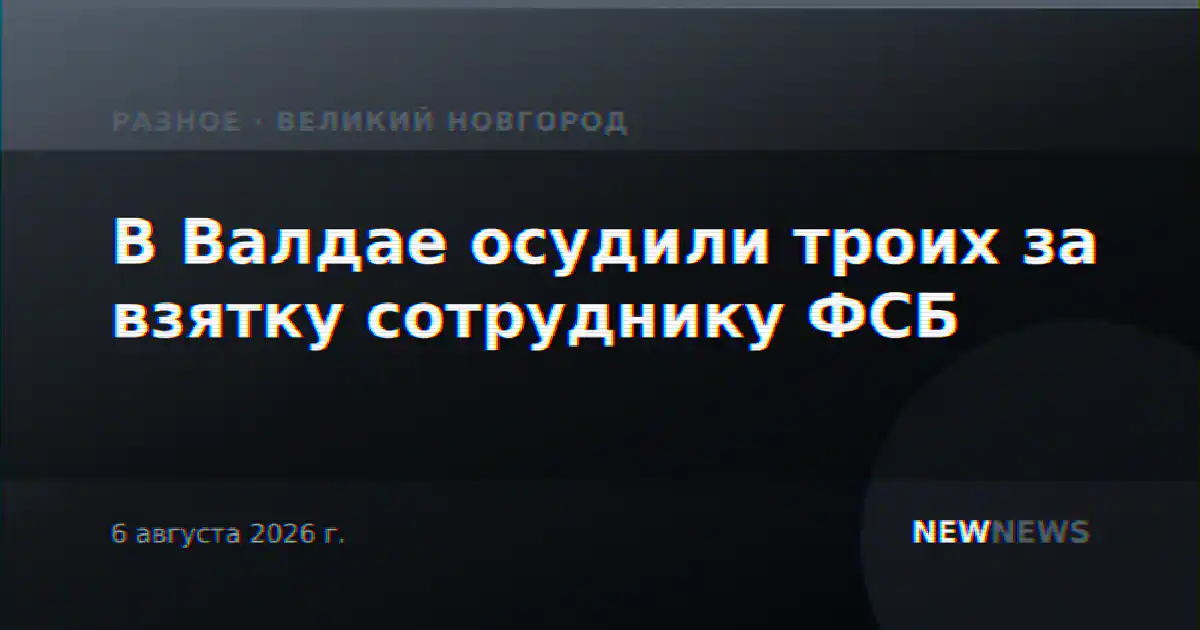 В Валдае осудили троих за взятку сотруднику ФСБ