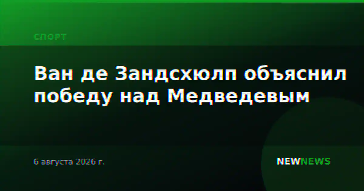 Ван де Зандсхюлп объяснил победу над Медведевым