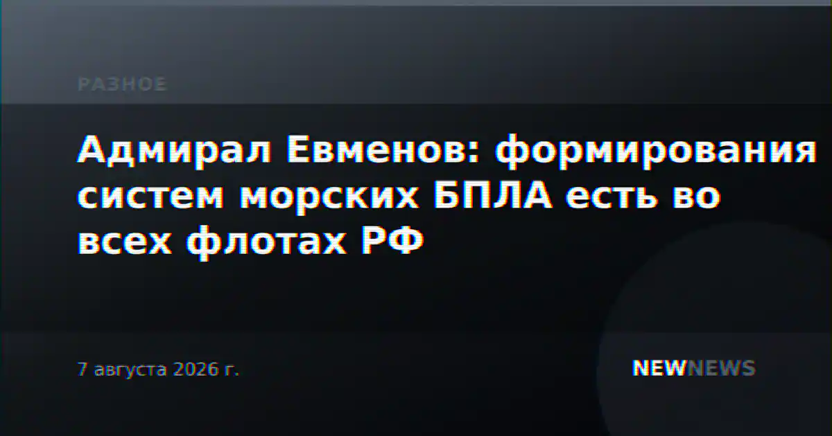 Адмирал Евменов: формирования систем морских БПЛА есть во всех флотах РФ