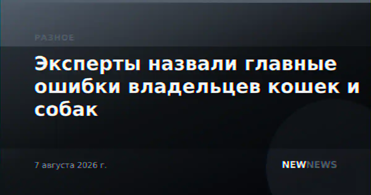 Эксперты назвали главные ошибки владельцев кошек и собак