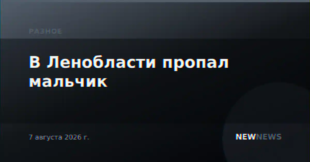 В Ленобласти пропал мальчик