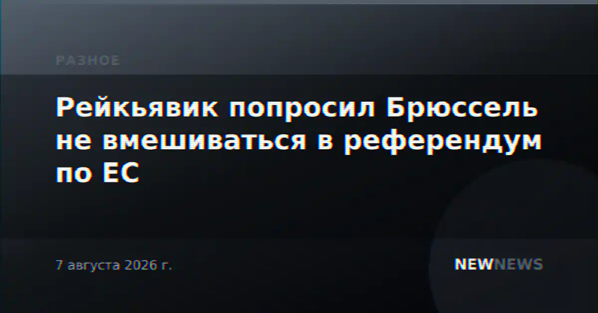 Рейкьявик попросил Брюссель не вмешиваться в референдум по ЕС