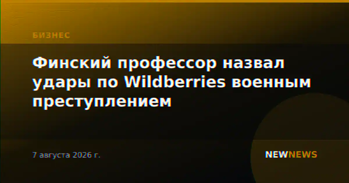 Финский профессор назвал удары по Wildberries военным преступлением