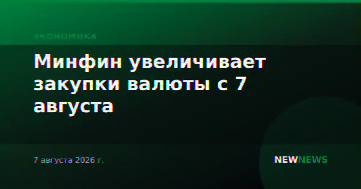 Минфин увеличивает закупки валюты с 7 августа