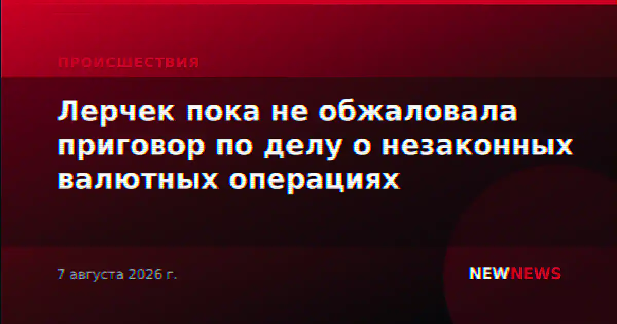 Лерчек пока не обжаловала приговор по делу о незаконных валютных операциях