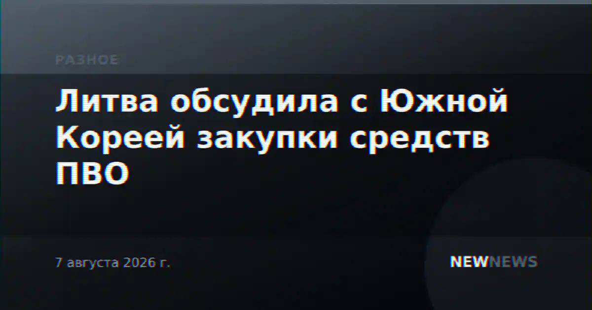 Литва обсудила с Южной Кореей закупки средств ПВО