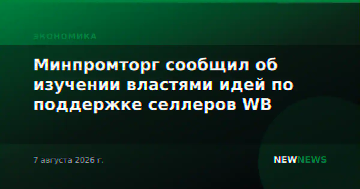 Минпромторг сообщил об изучении властями идей по поддержке селлеров WB