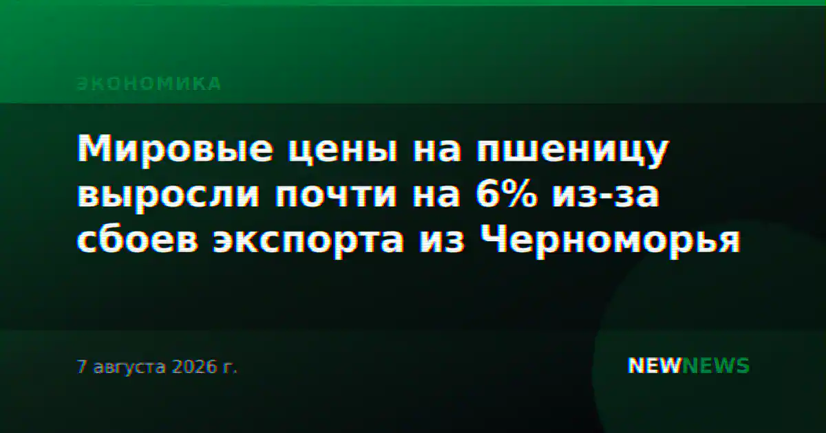 Мировые цены на пшеницу выросли почти на 6% из-за сбоев экспорта из Черноморья