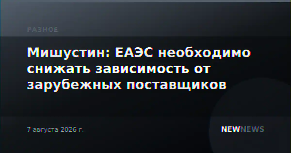 Мишустин: ЕАЭС необходимо снижать зависимость от зарубежных поставщиков