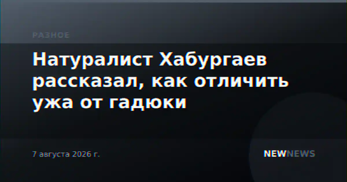 Натуралист Хабургаев рассказал, как отличить ужа от гадюки