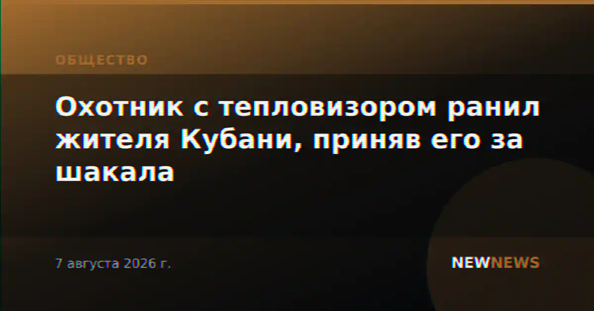 Охотник с тепловизором ранил жителя Кубани, приняв его за шакала