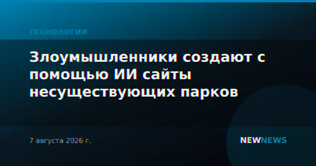 Злоумышленники создают с помощью ИИ сайты несуществующих парков