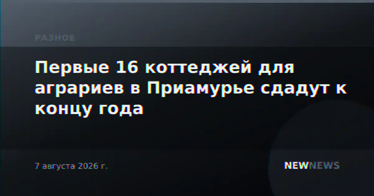 Первые 16 коттеджей для аграриев в Приамурье сдадут к концу года