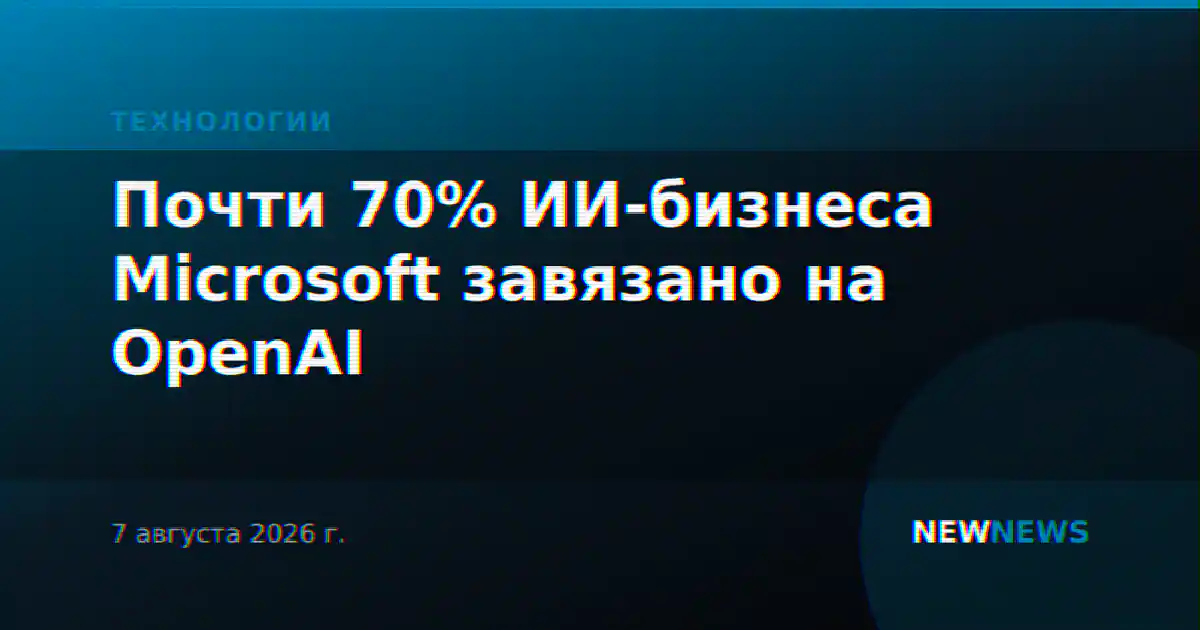 Почти 70% ИИ-бизнеса Microsoft завязано на OpenAI